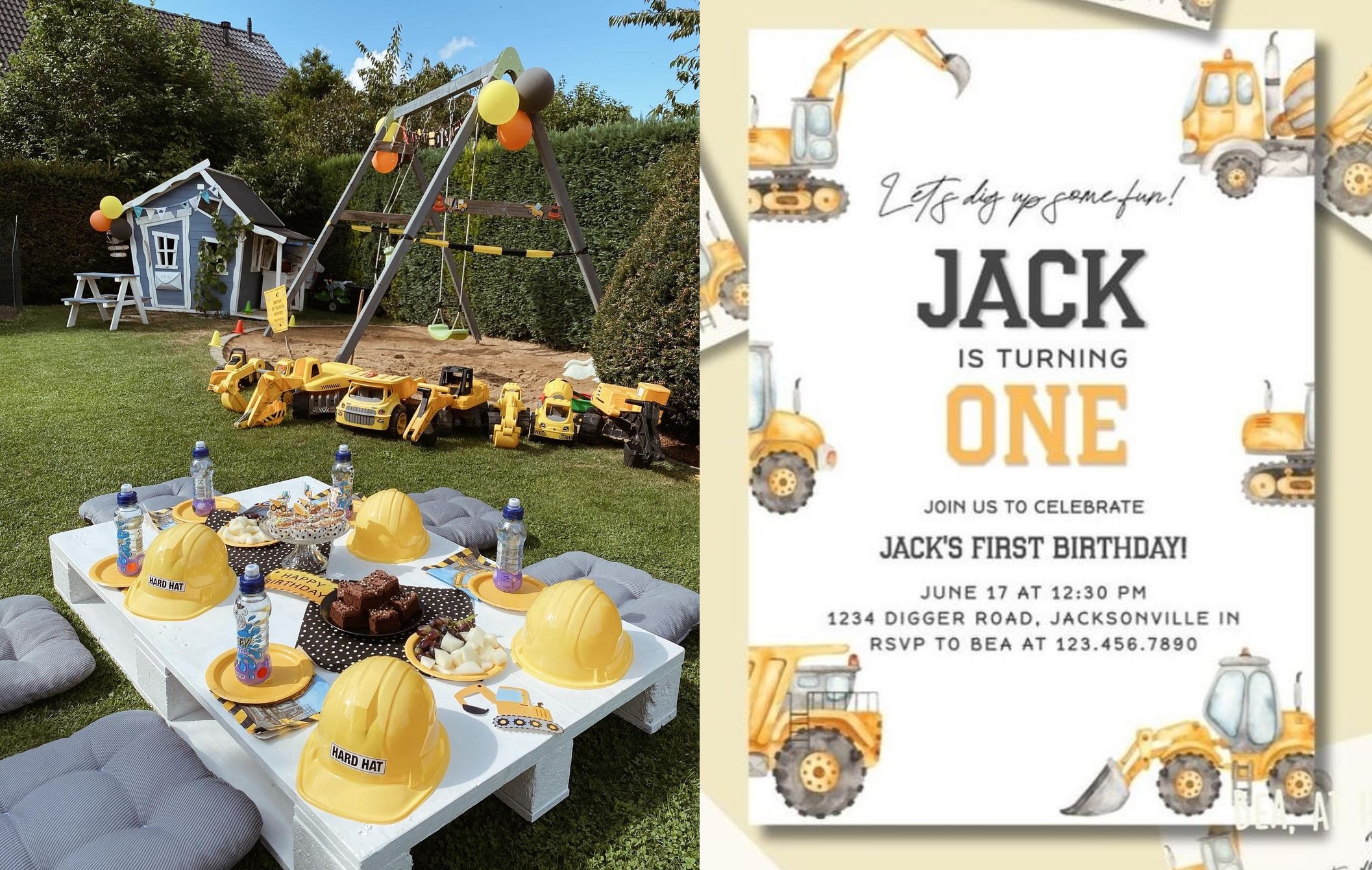 Construction Birthday table setting